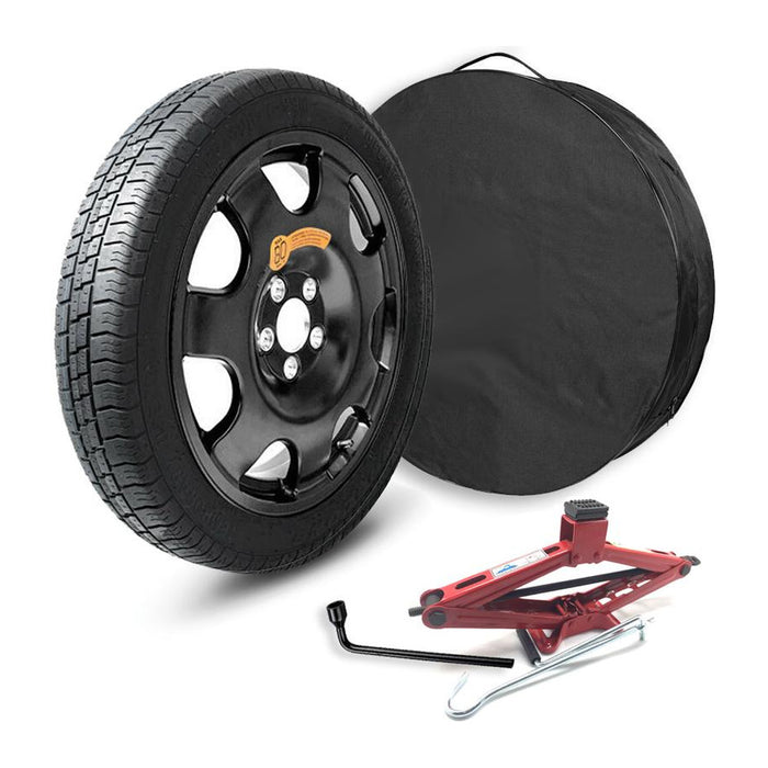 Ruotino di scorta KIT RUOTINO LEGA '18 KRL0052 - 5X108 - 125/70R18 (Dim 63X63X13) Accessori Inclusi (Crick/Chiave/Sacca)