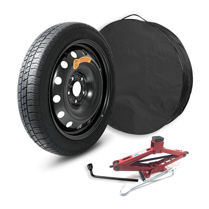 Ruotino di scorta KIT RUOTINO FERRO '17 OE KOE0037 - 5X108 - 135/90R17 (Dim 68X68X14) Accessori Inclusi (Crick/Chiave/Sacca)